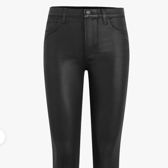 Joe's Jeans THE CHARLIE HIGH RISE SKINNY ANKLE // COATED // BLACK - Picture 5 of 5